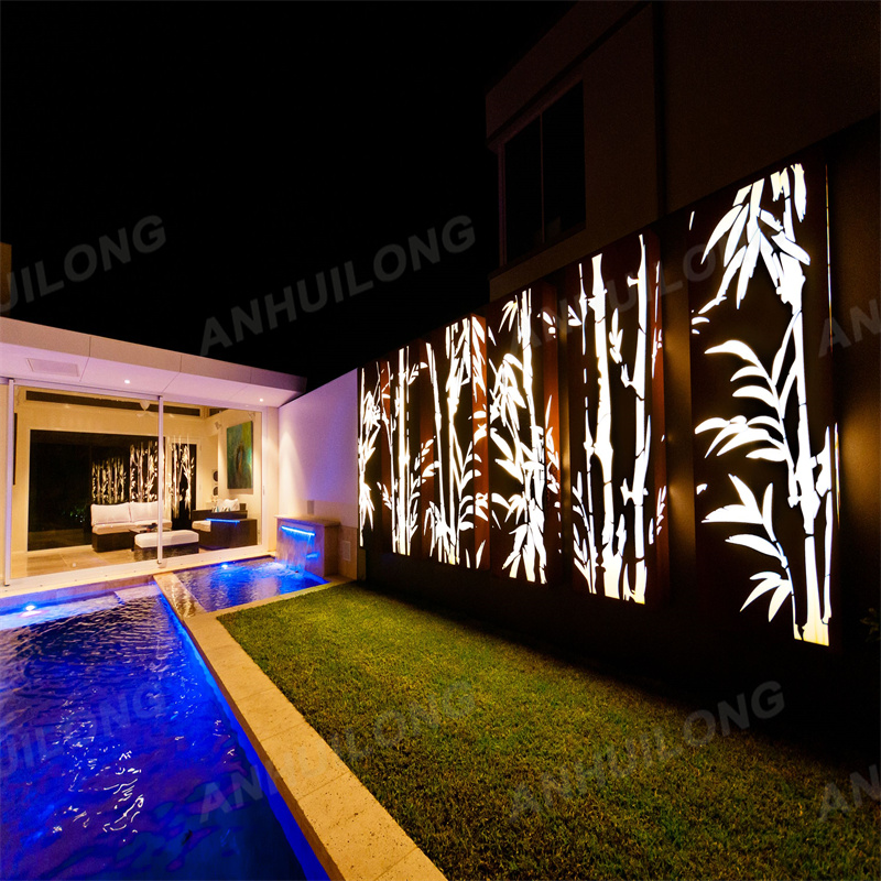 Corten steel light sculpture